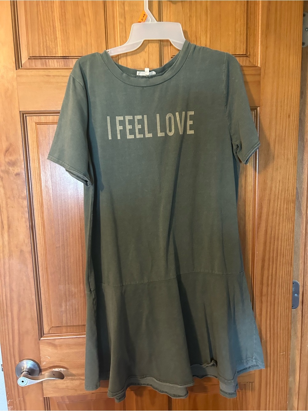 easel Green "I FEEL LOVE" Tee Dress